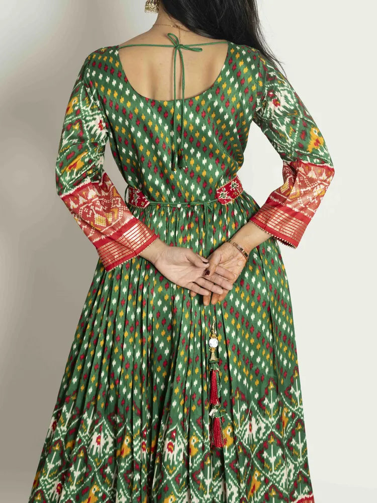 Green Crepe Silk Dress