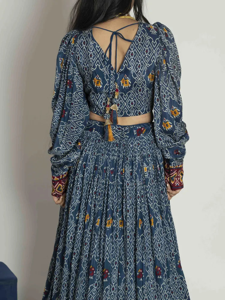 Azure Bliss Crop Top & Skirt