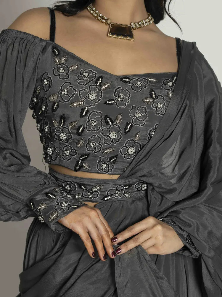 Graceful Grey Chinnon Dress