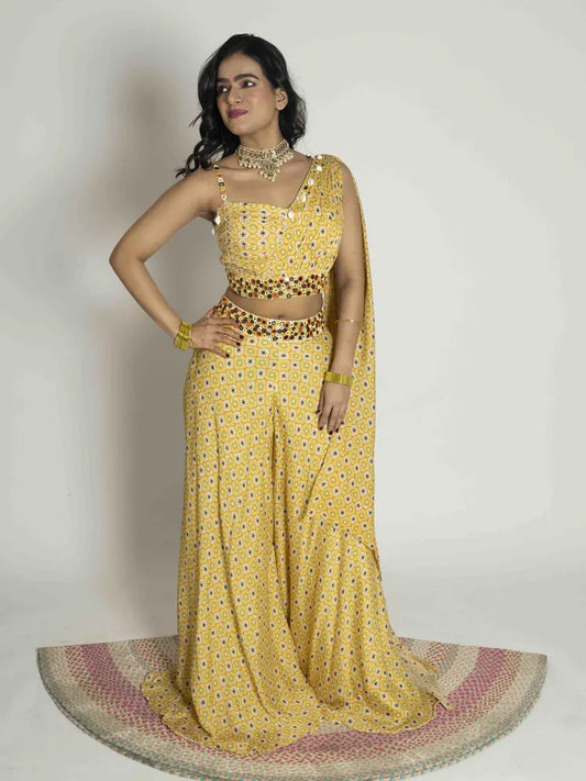 Regal Yellow Chinnon Dress