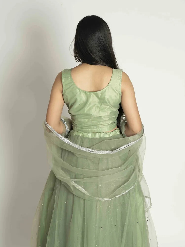 Mehndi Dream Crop Top, Skirt & Dupatta